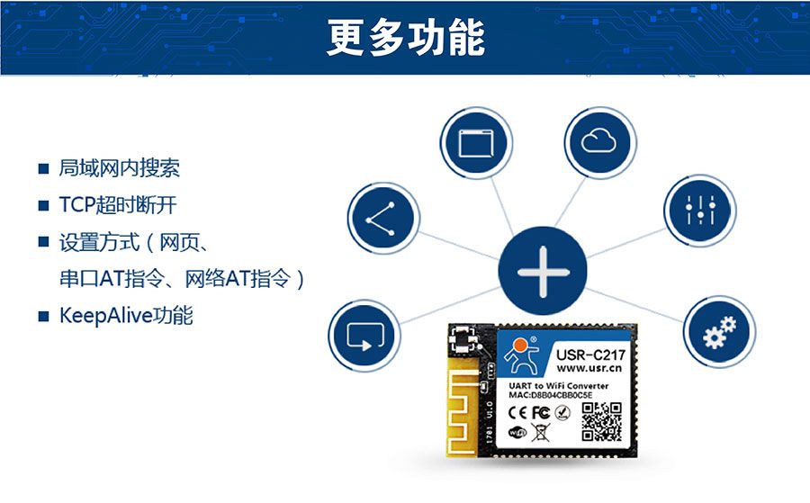 低功耗嵌入式串口轉(zhuǎn)WIFI模塊:更多功能 低功耗嵌入式串口轉(zhuǎn)WIFI模塊:更多功能
