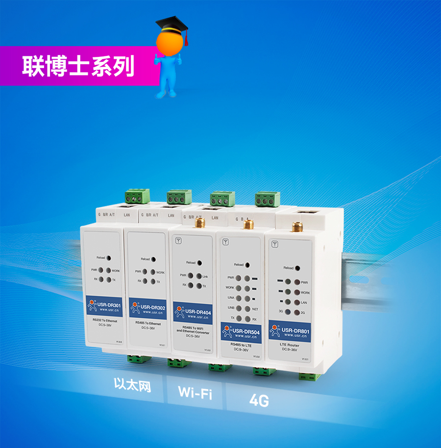 有人主推聯(lián)博士系列：導(dǎo)軌式聯(lián)網(wǎng)設(shè)備包含工業(yè)路由器、DTU、串口服務(wù)器