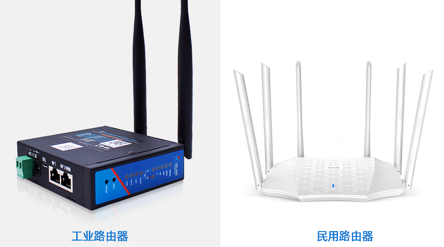 工業(yè)路由器與家用路由器的外觀對比 工業(yè)路由器與家用路由器的外觀對比